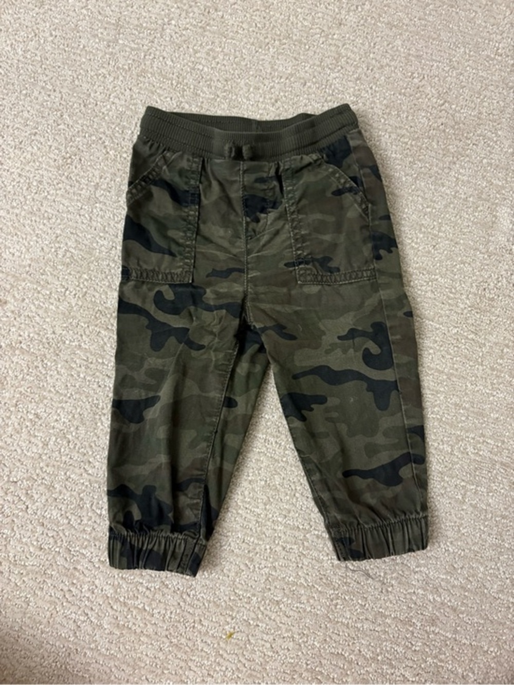 Jumping Beans Camouflage Cargo Jogger Pants Green Camo - Size 12M